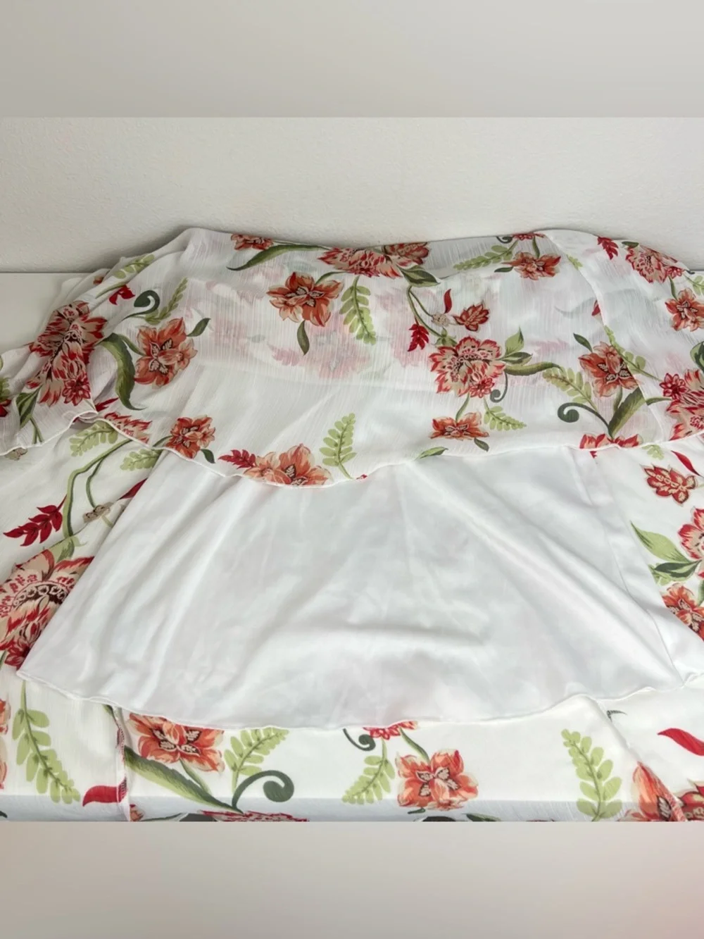 Enfocus Petite Fairy Floral Maxi Dress White Coral Romantic Easter Spring 4P - Picture 8 of 10